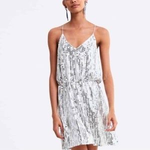 Zara Silver Sequin Mini Dress - Size S